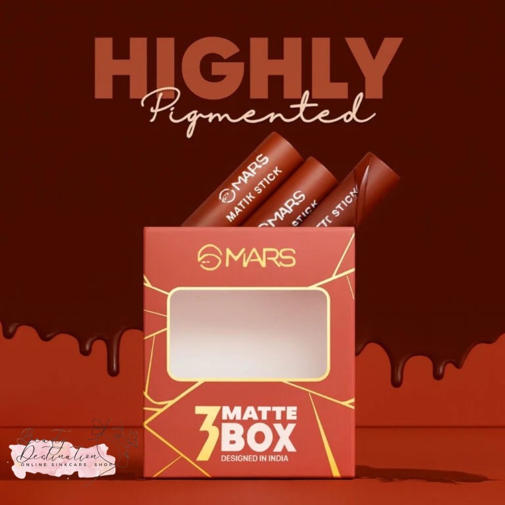 MARS Matte Stick – Browns Shade Box 3 Pcs Lipstick 💄